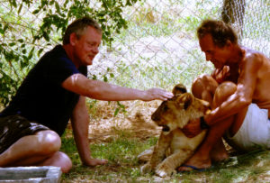Martin Clunes and a Lion Called Mugie