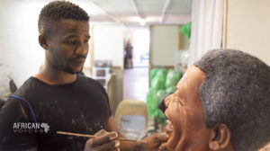 South Africa’s waxwork sculptor Lungelo Gumede has created sculptures of Nelson Mandela