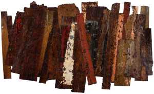 Mark Hilltout's corrugated iron composition using cutoffs