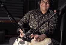 Guy Buttery, Mohd Amjad Khan, Mudassir Khan Mohd. Amjad Khan tabla. Picture Alisha Chatterjee
