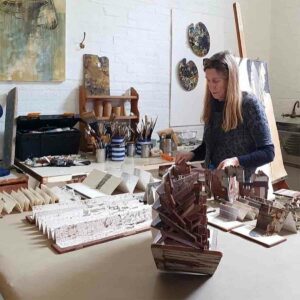 Emma Willemse in studio. Picture: Abri Kruger