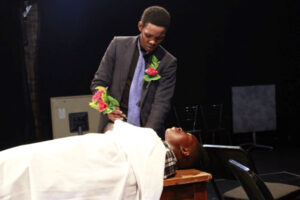 Thabo Makenene and Kuhle Myathaza in rehearsal for INTransit 2023 at Magnet Theatre.