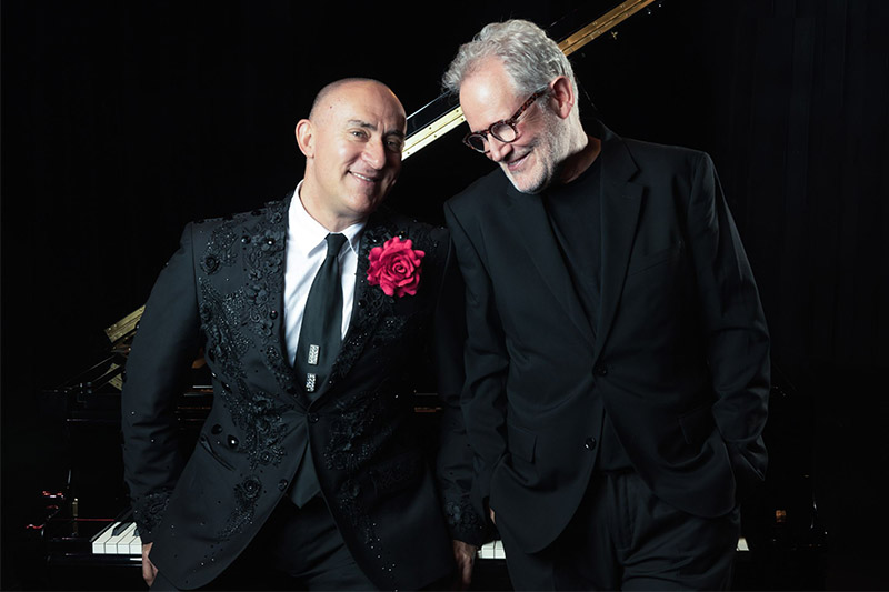 Coenie de Villiers and Rocco de Villiers share the stage in 88, with a repertoire ranging from Afrikaans folk music to Bach, from the blues to ballads. Picture: Maryna Cotton