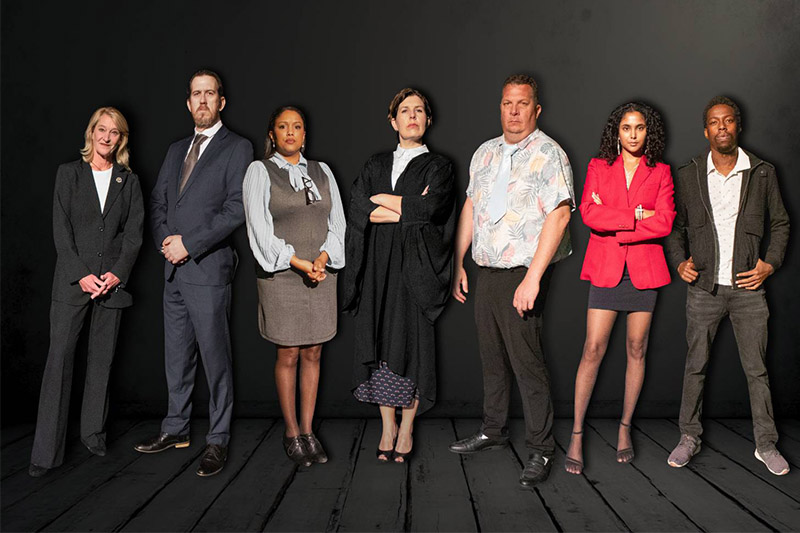 Some of the cast of Night of January 16 by Ayn Rand, directed by Johann Van der Merwe. Picture: Christoff Van Wyk.